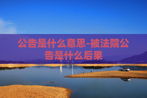 公告是什么意思-被法院公告是什么后果